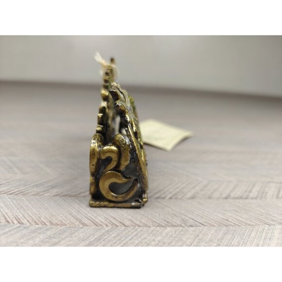 Collette Et Cie Metal Enamel Ornate Floral Business Card Holder Rhinestone New - Picture 4 of 7